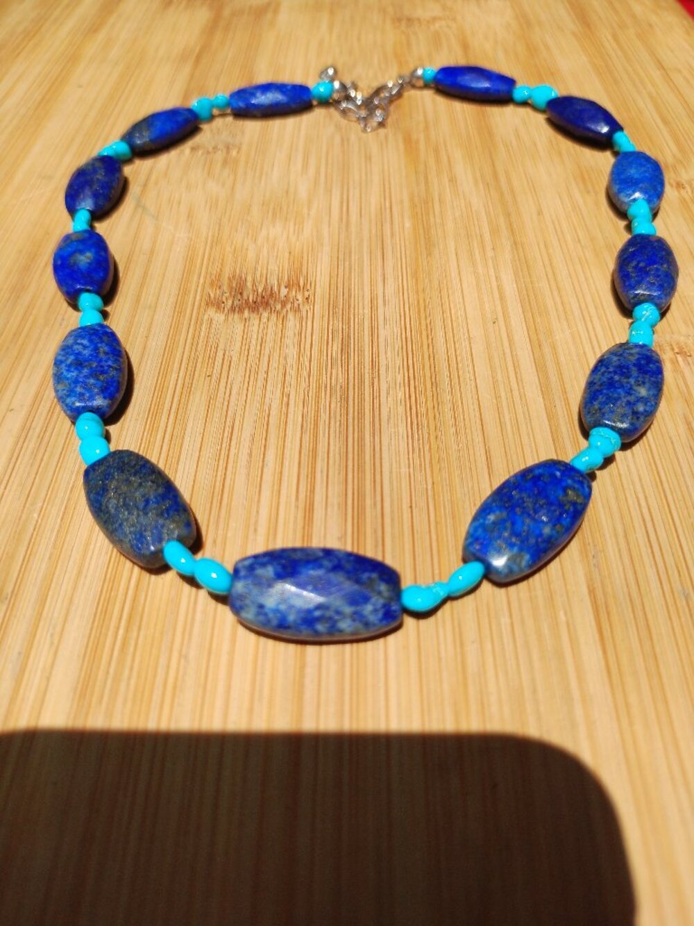 Jay King DTR Lapis Lazuli & Sleeping Beauty Turquoise 925 Sterling Silver Neckla